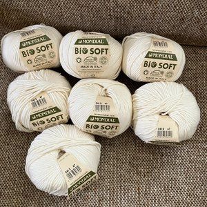 7 balls Mondial BioSoft yarn